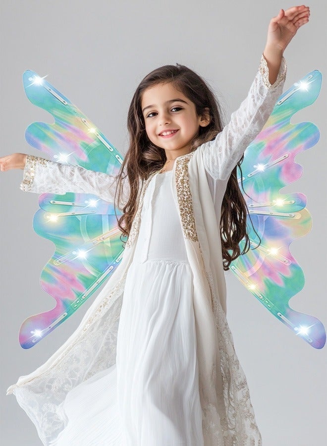DURKU Electric Fairy Wings for Girls, Battery-Operated Moving Butterfly Wings with LED Lights, Toy for Kids, Princess Role Play Back Accessory Gift with Music - Image 5